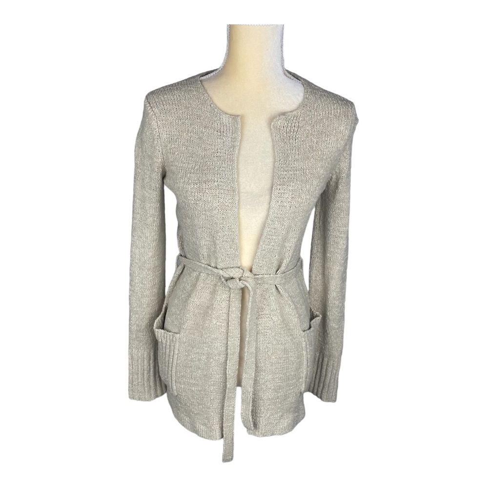 Max Studio Long Belted Cardigan Tan with‎ Tie Size XS